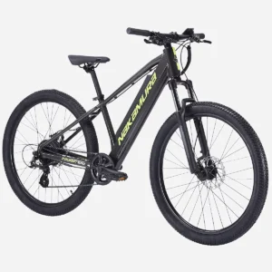 26-tommer elektrisk mountainbike til børn, 9-13 år, E Summit 600, sort og gul cykelstyrken.