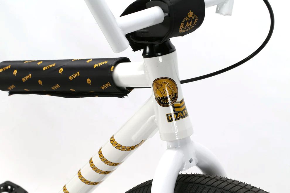 Haro B.M.F BMX cykel 29" Pearl White cykelstyrken – Image 3