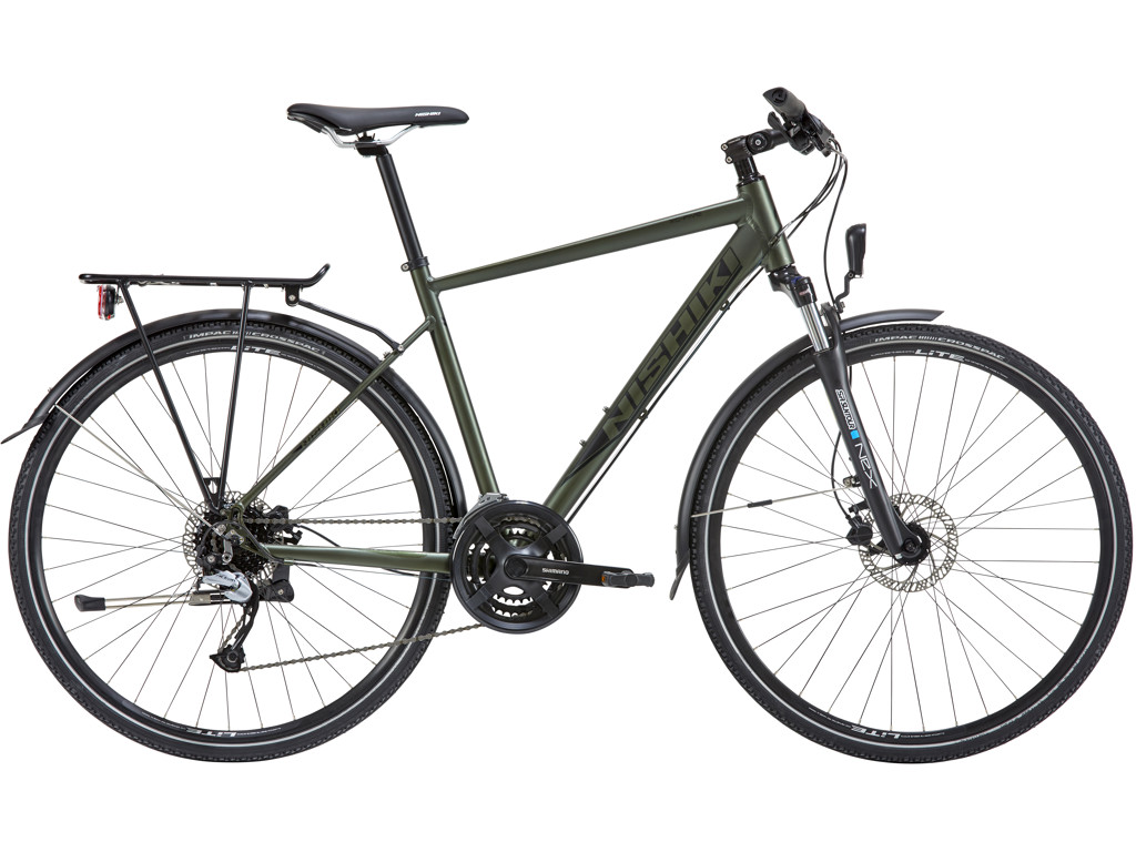 Nishiki XC Five hybrid 24 gear Shimano Acera skivebremser grøn herre cykelstyrken – Image 2